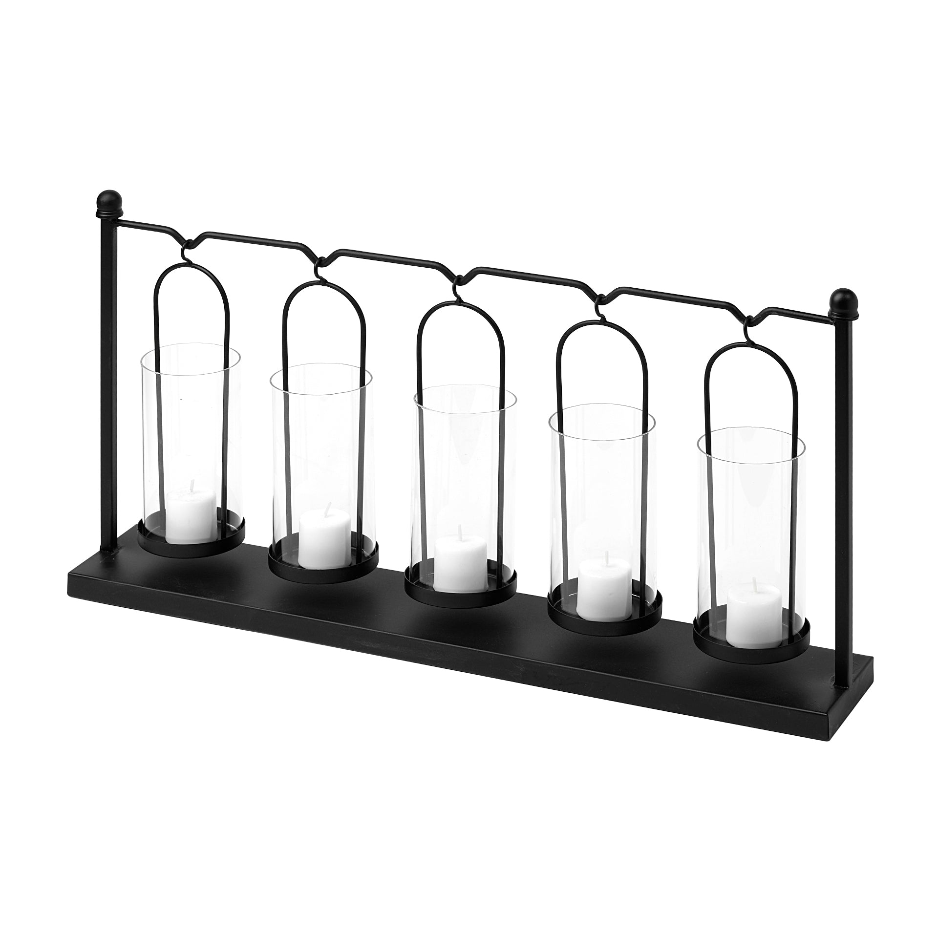 ERLEN BLACK METAL HANGING 5 CANDLE HOLDER
