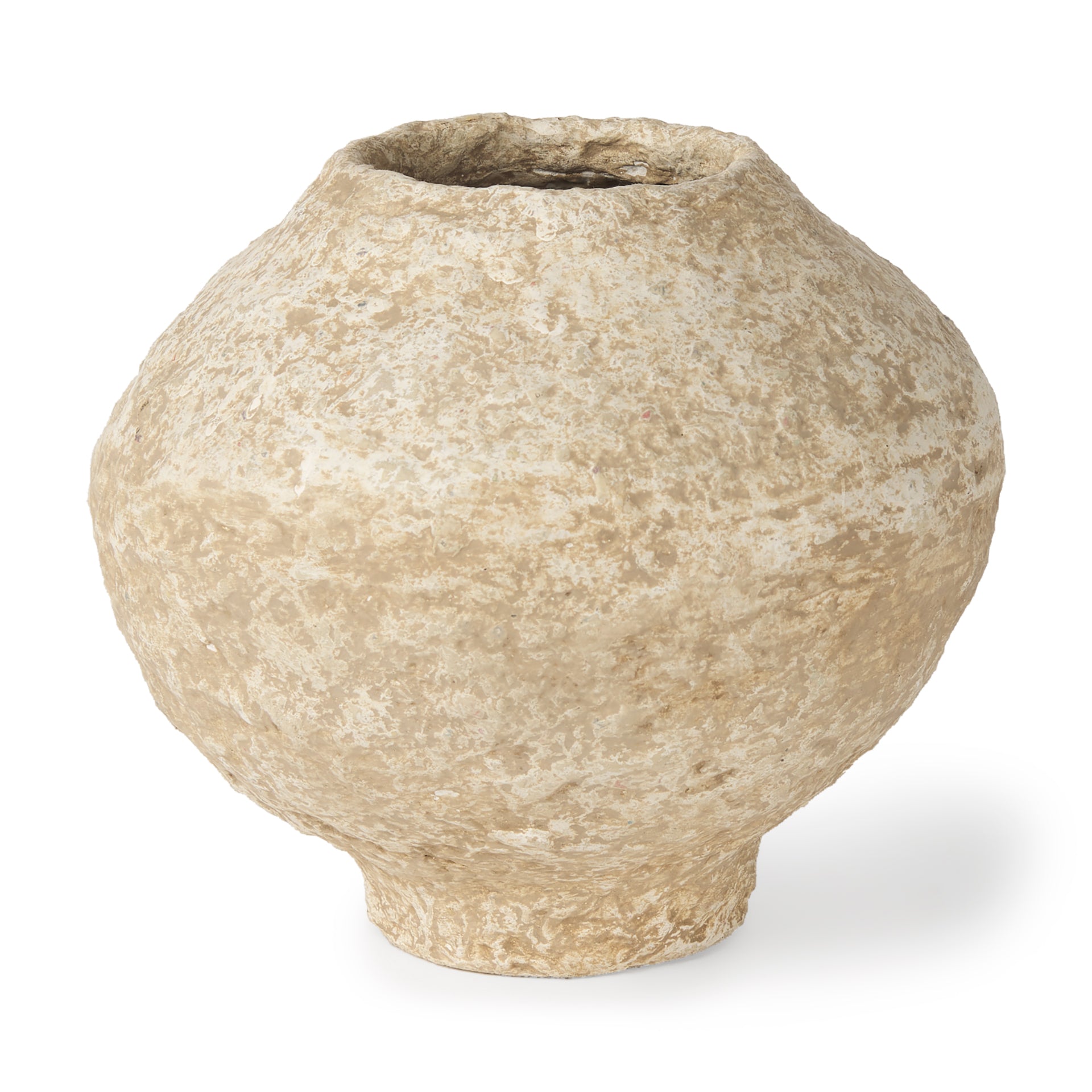 Ritu Paper Mache Pot Vase - Sm Beige