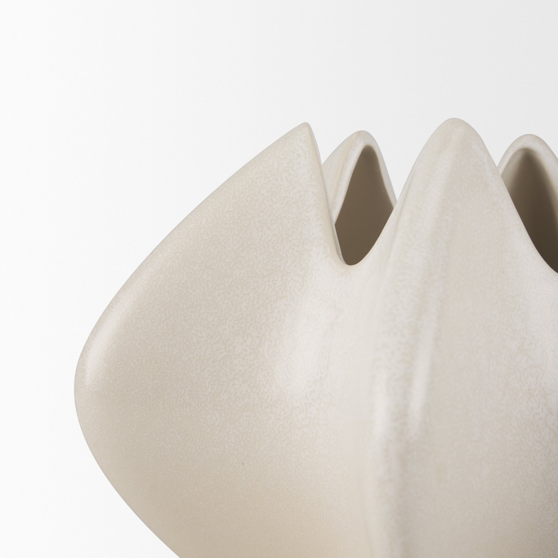 Ulrich Sculptural Cream Glazed Ceramic Vase