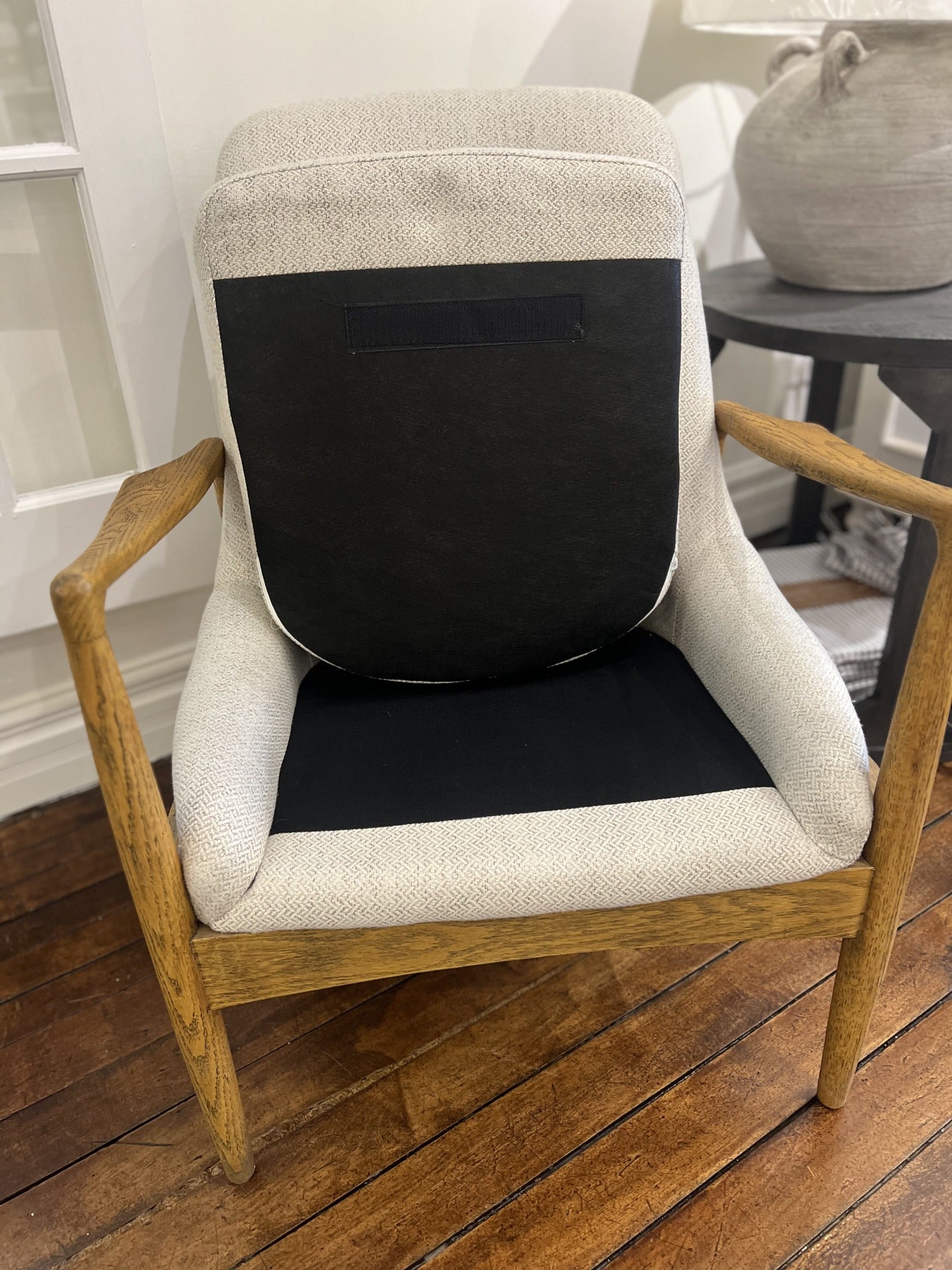 Accent Chair Wood Frame With Removable Seat Cushion #57