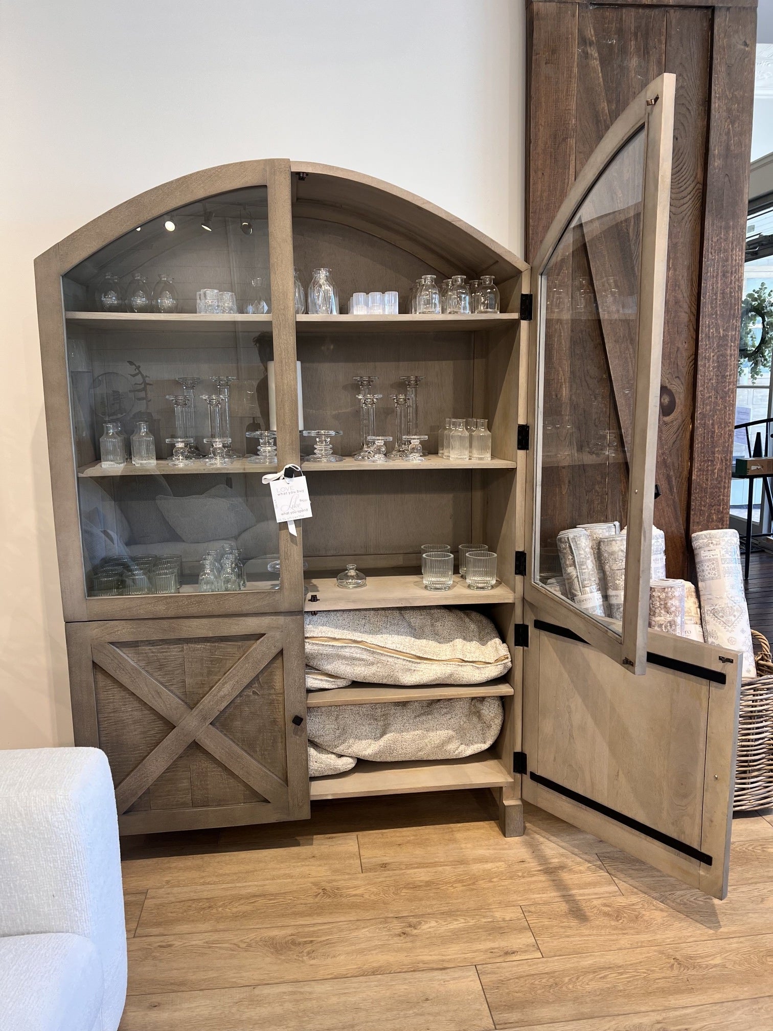 Brown Cabinet with Glass Doors #6