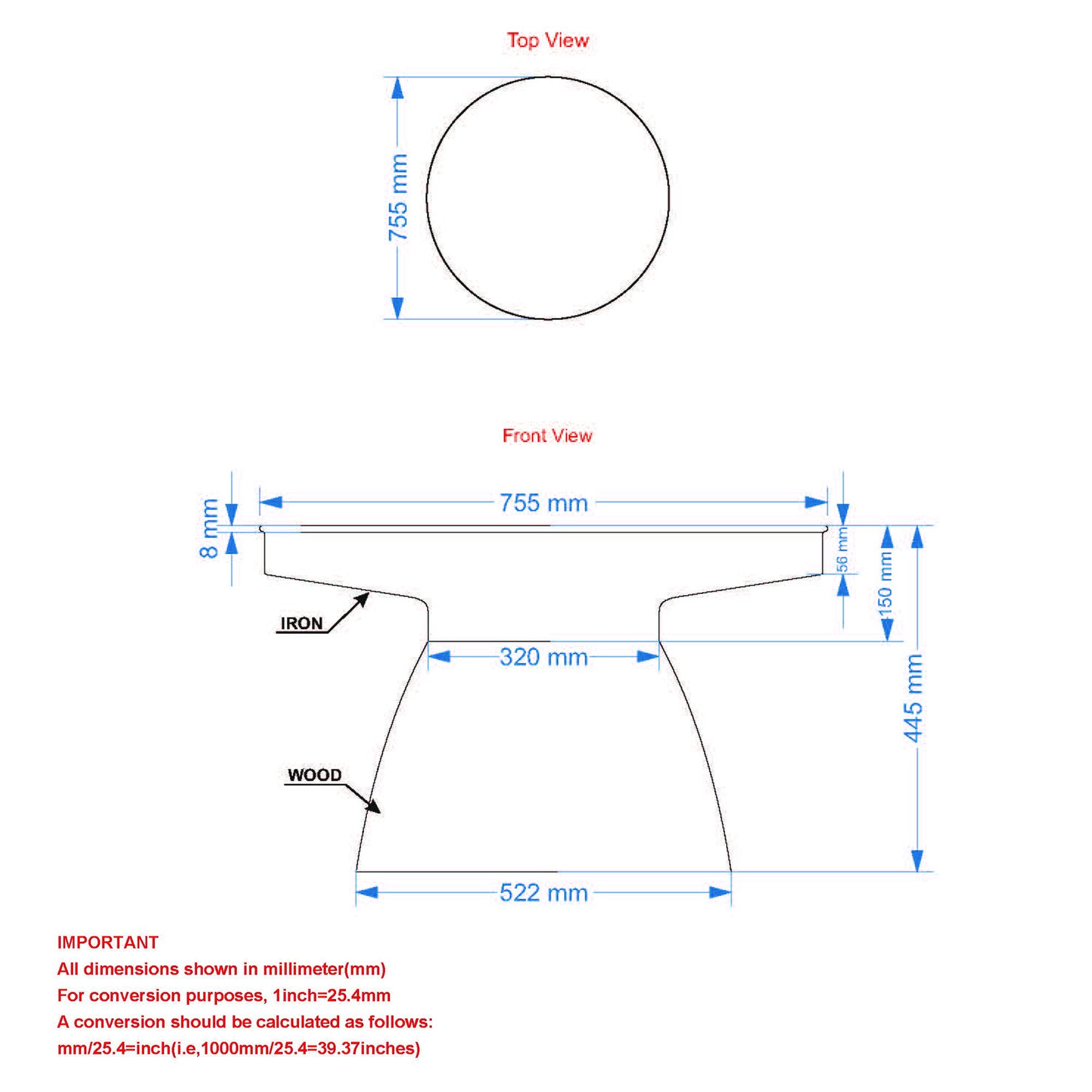 Boden Coffee Table - Black/Walnut 29.75 x 17.5
