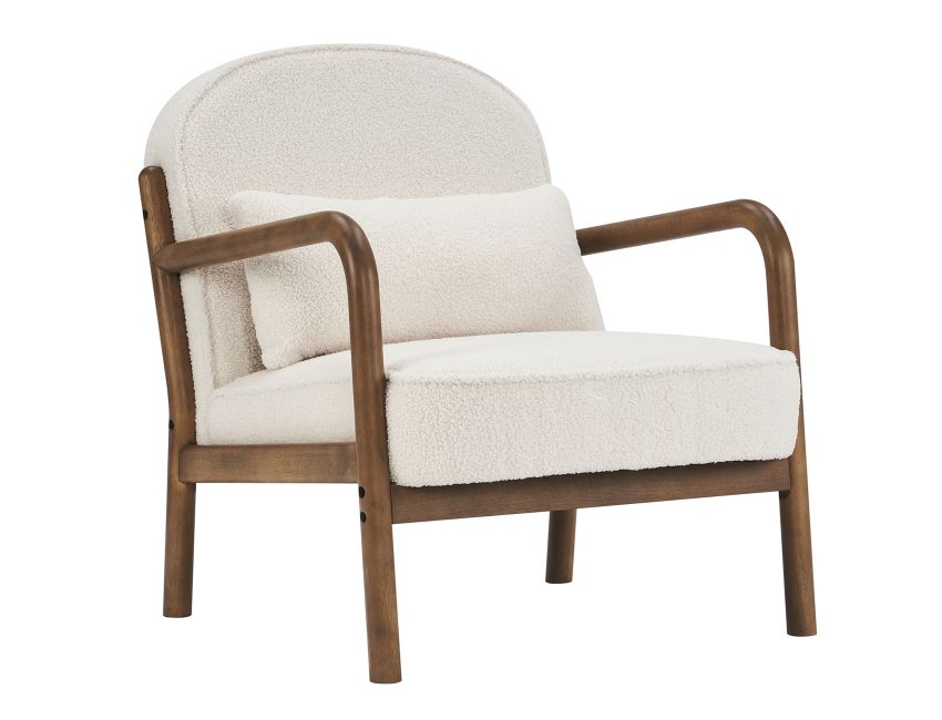 Fani- White and Wood Accent Chair 33x26x30.5 #1