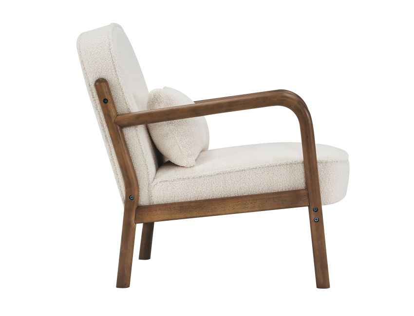 Fani- White and Wood Accent Chair 33x26x30.5 #1