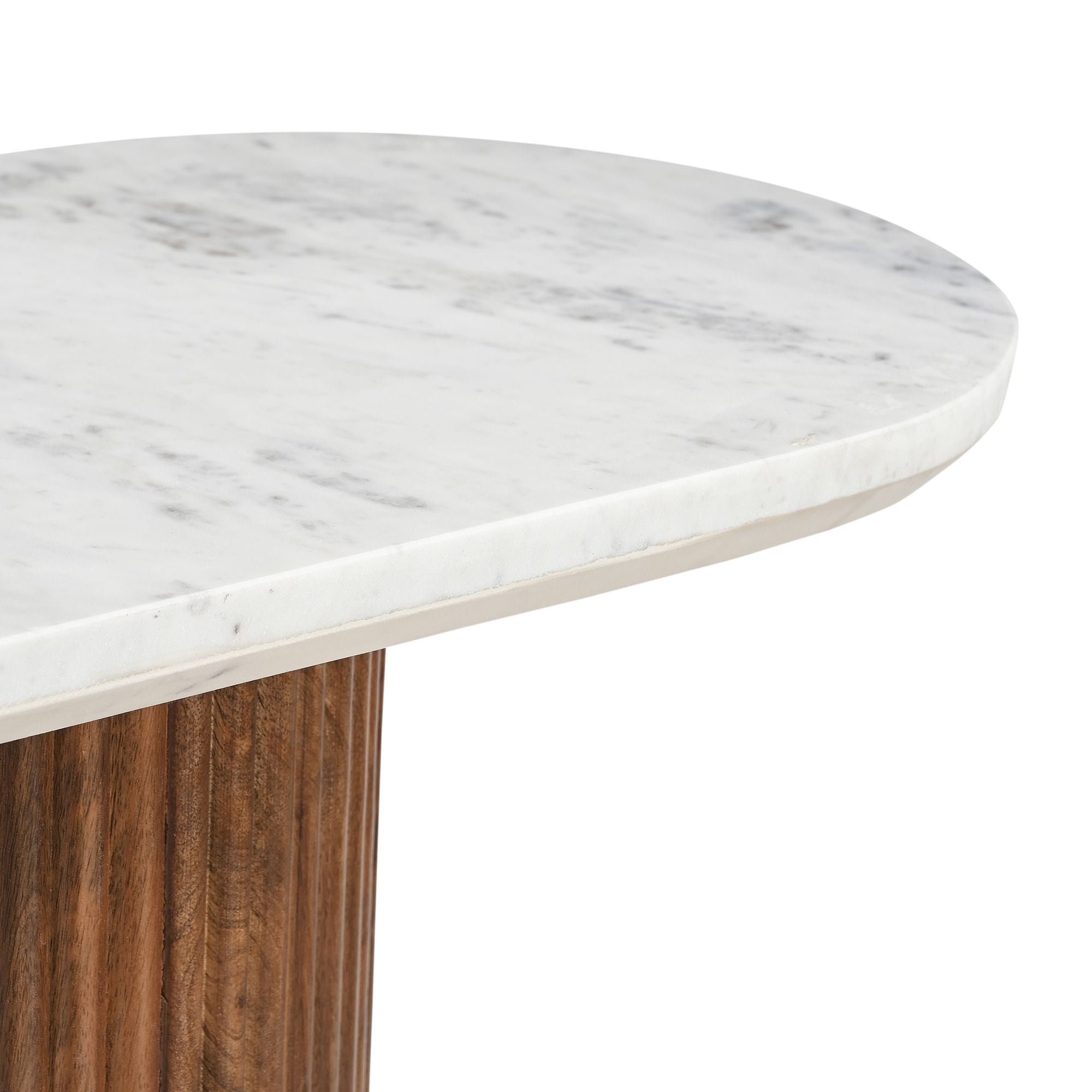 Jilsa Console Table - White Marble/Walnut 50 x 14 x 30