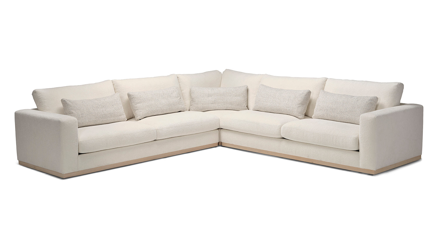 Bodhi Sectional  ( OTTOMAN SOLD SEPERATLY) - Chill Blanco 33Hx38Dx124L  Ottoman 17Hx45Dx45L