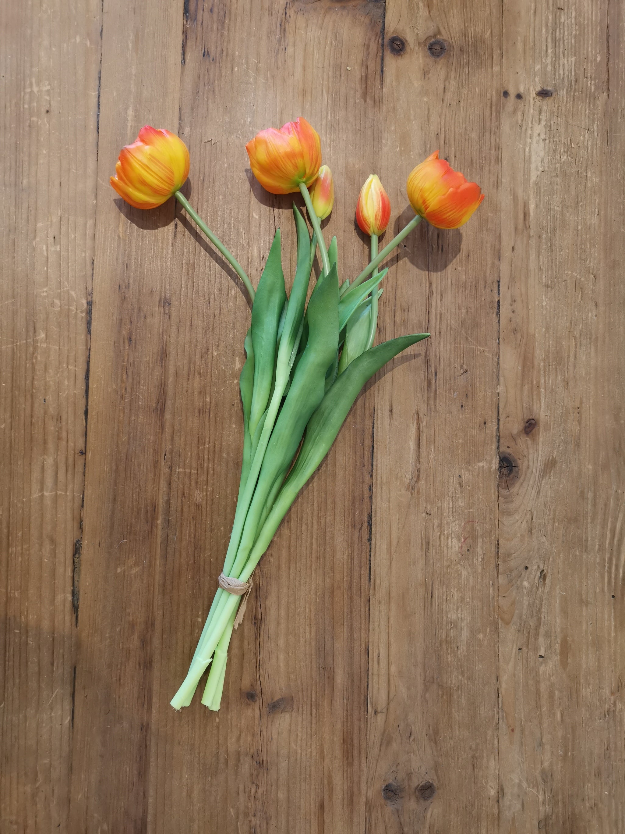 18" FRESH TOUCH PEONY ORANGE TULIP BUNDLE