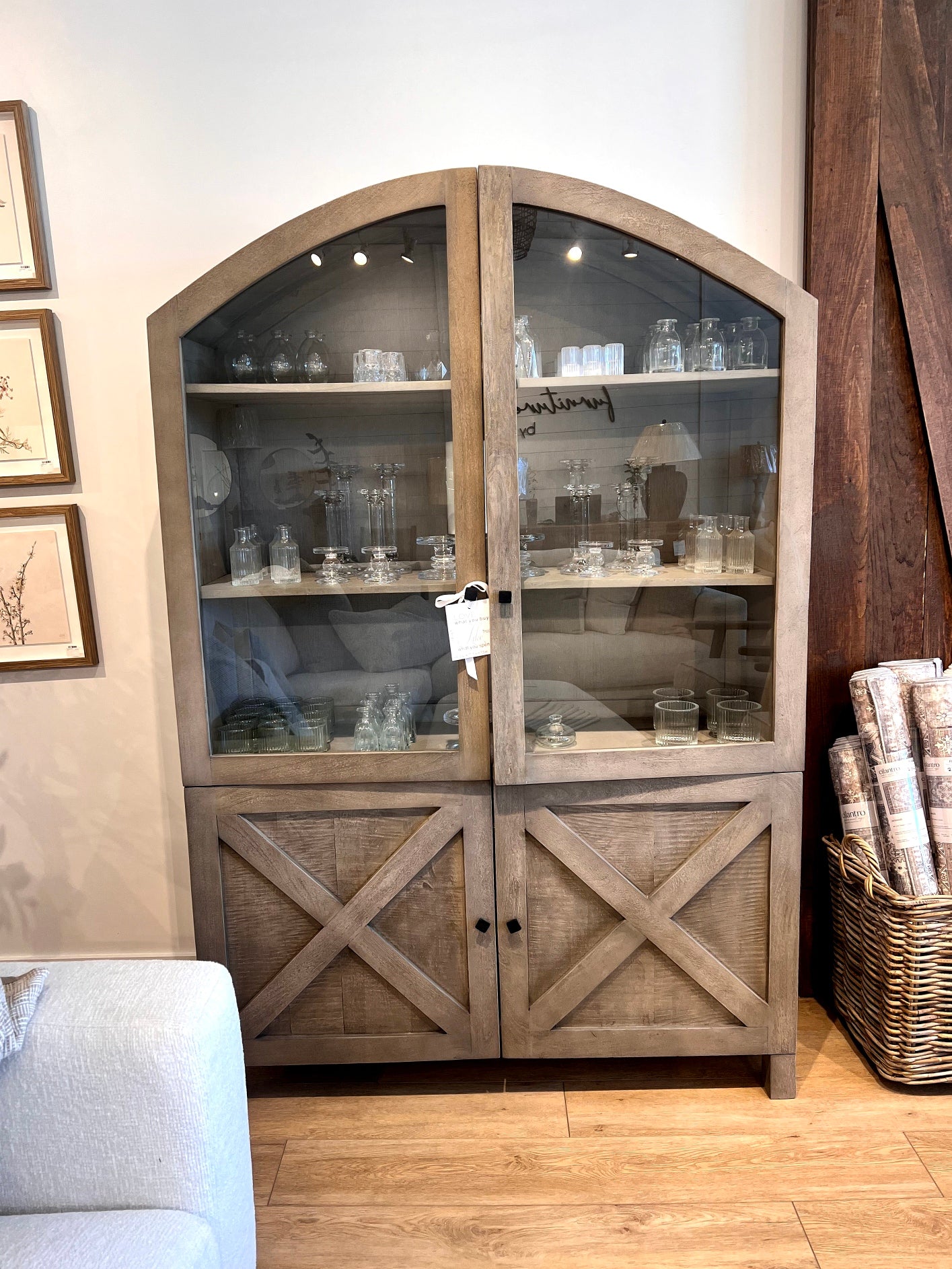 Brown Cabinet with Glass Doors #6