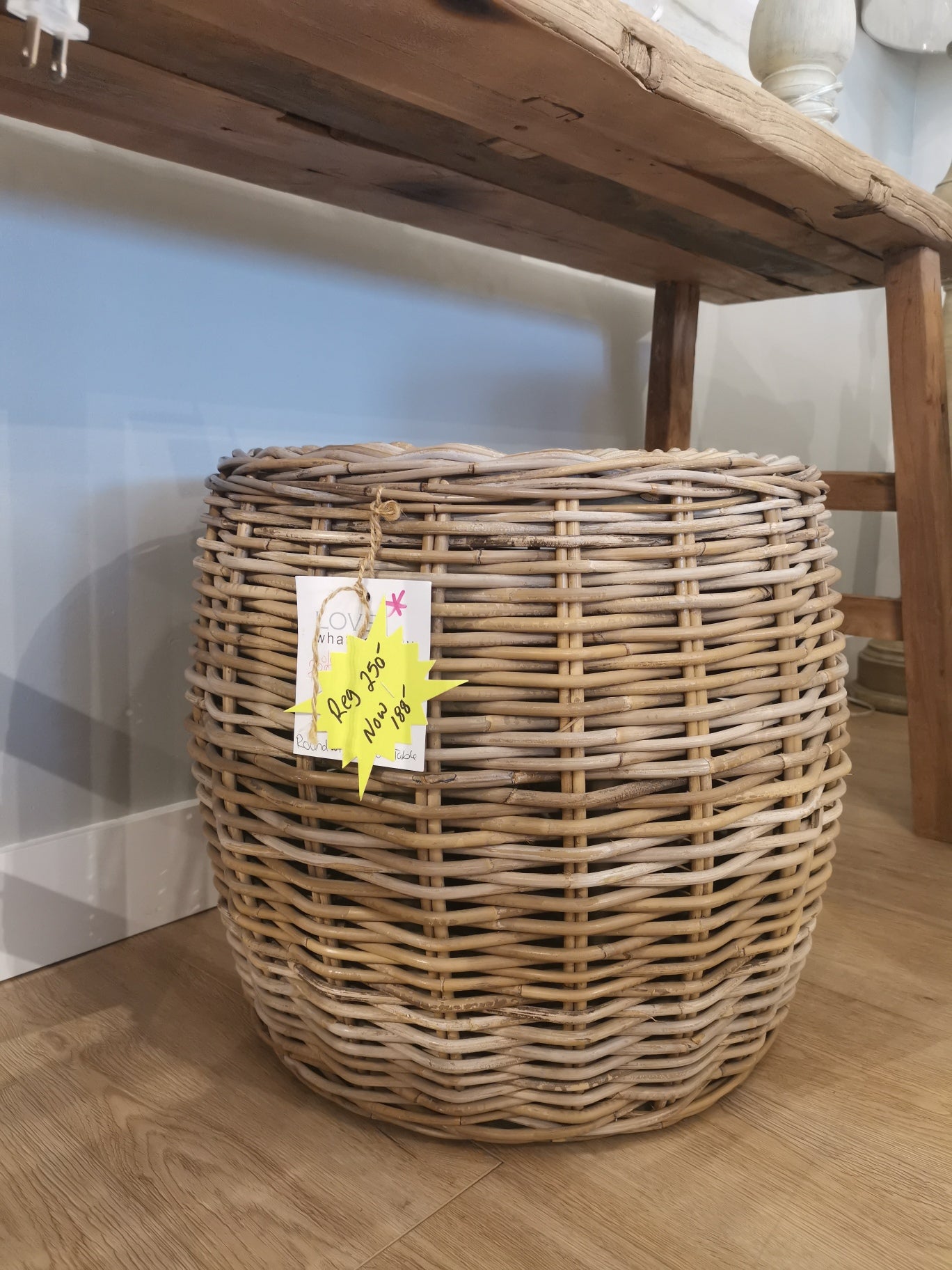 Wicker Side Table Round #53