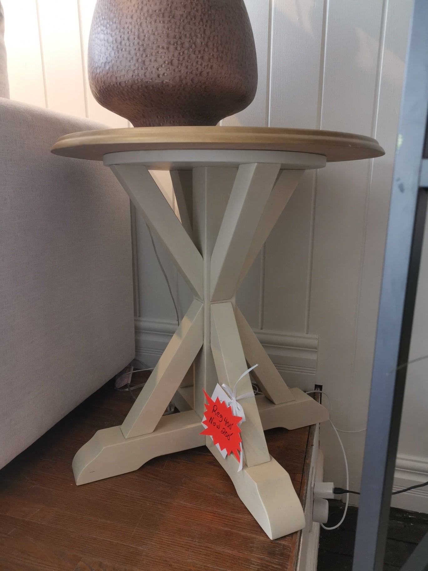 Off White Wood Top End Table (set with #4) #3