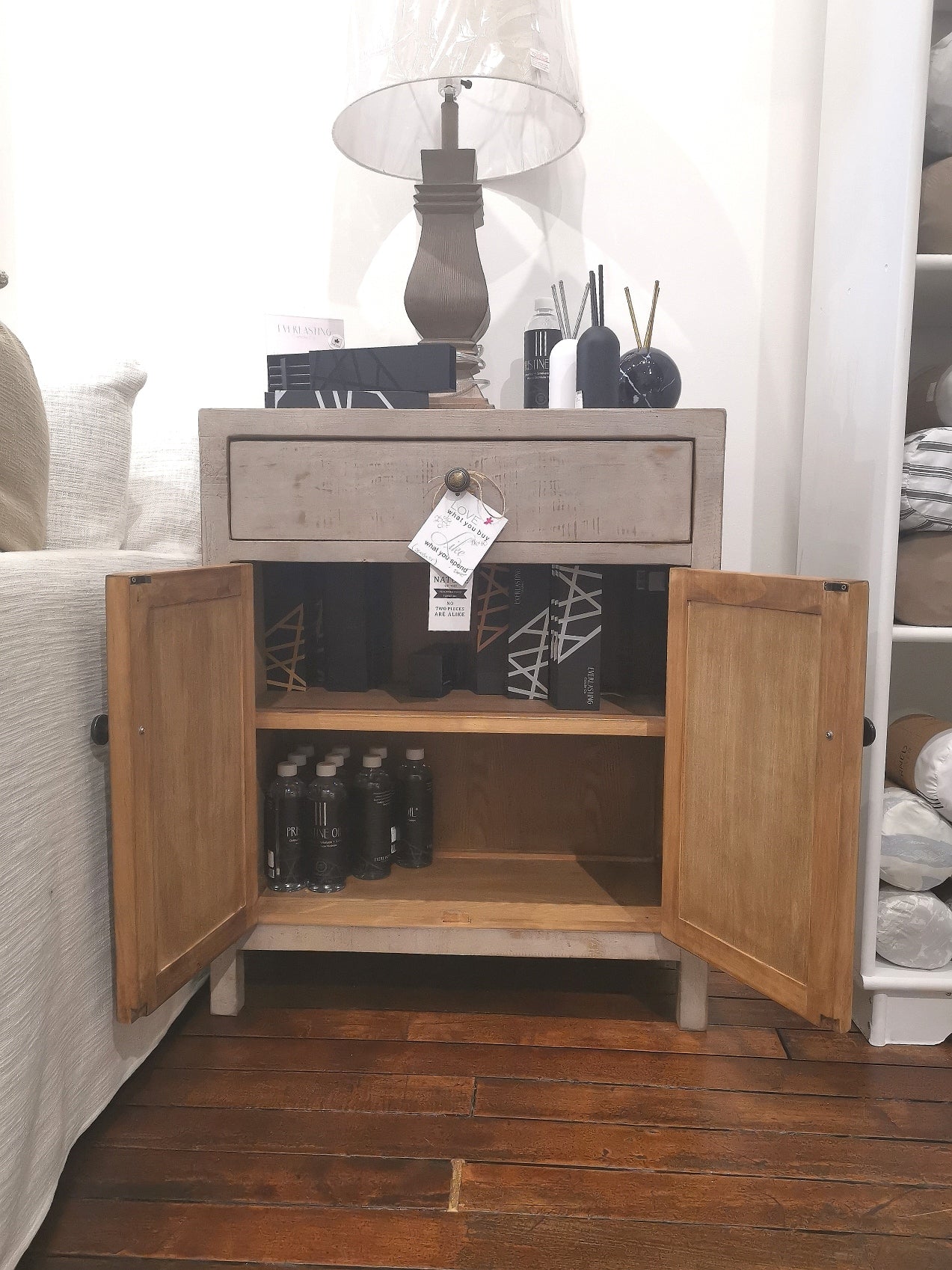 Side Table with Drawers and Doors 28"x15"x34" #25