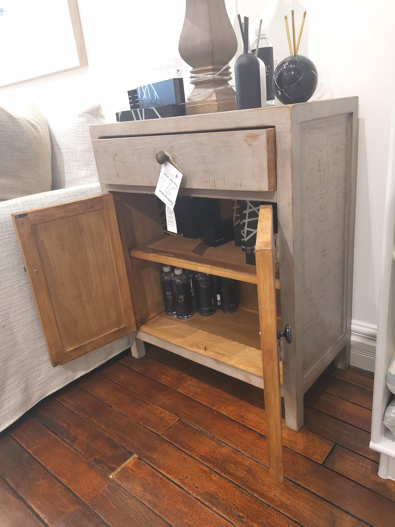 Side Table with Drawers and Doors 28"x15"x34" #25