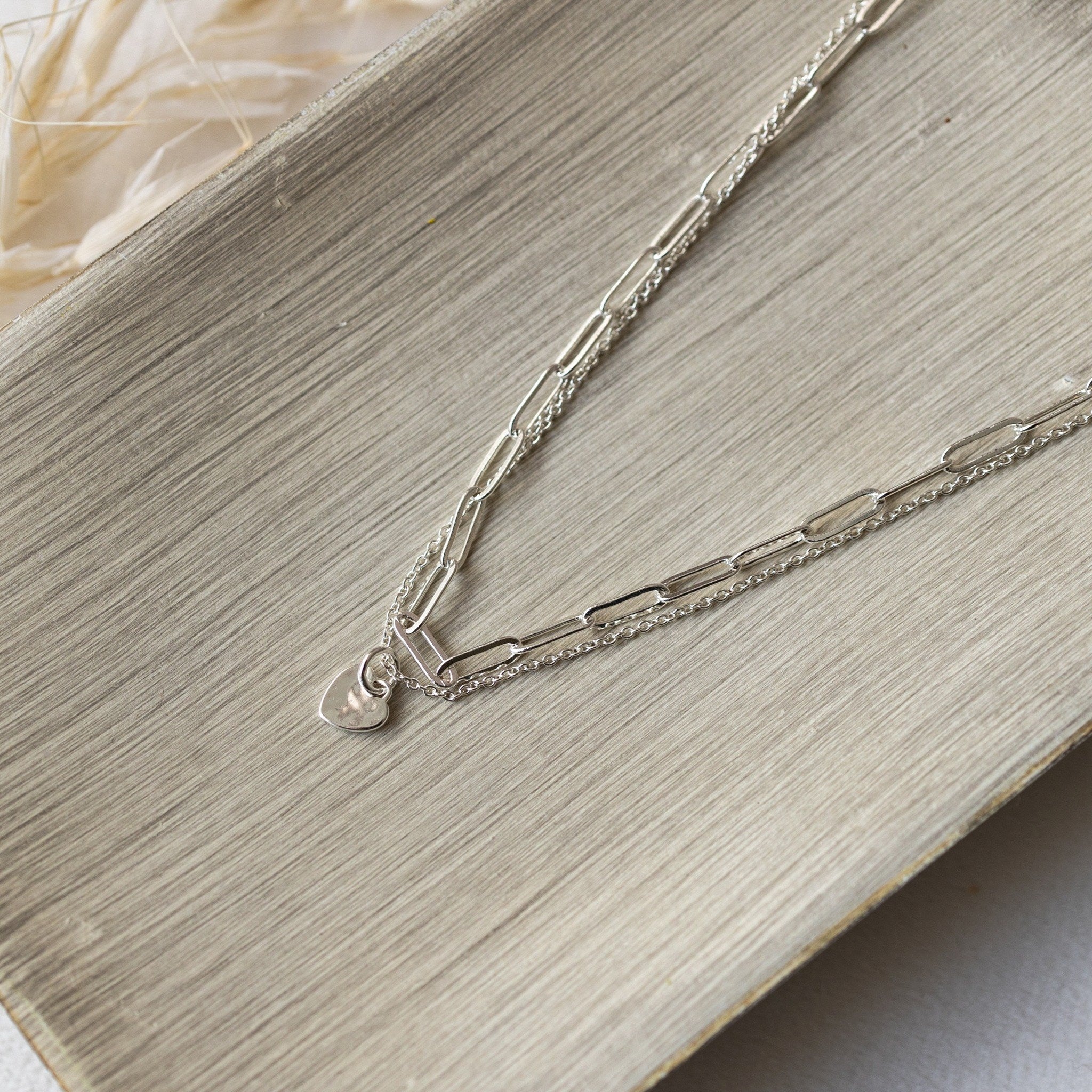 Paper Clip Heart Necklace