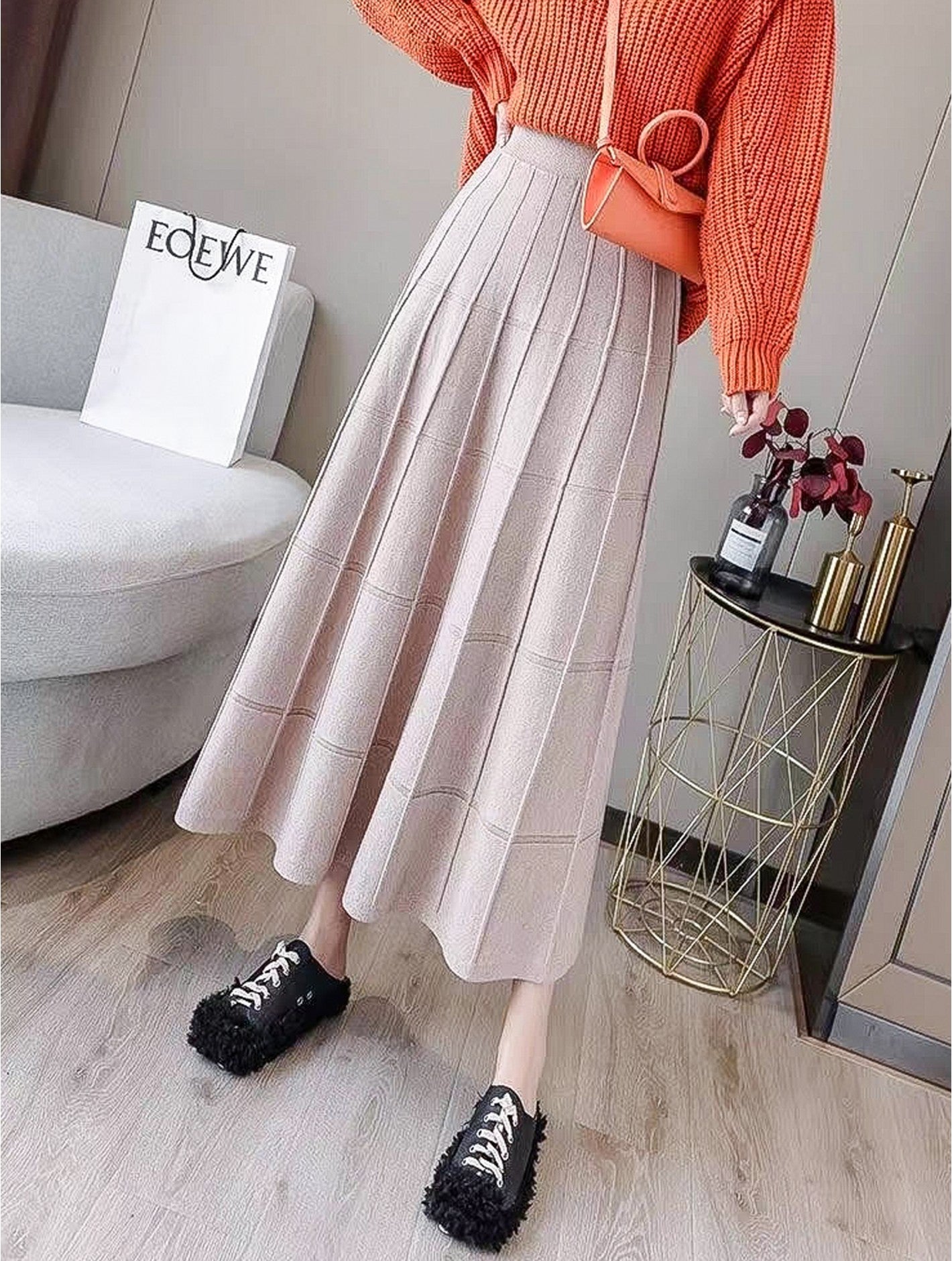 Core Spun Yarn Knitted Stretch Skirt