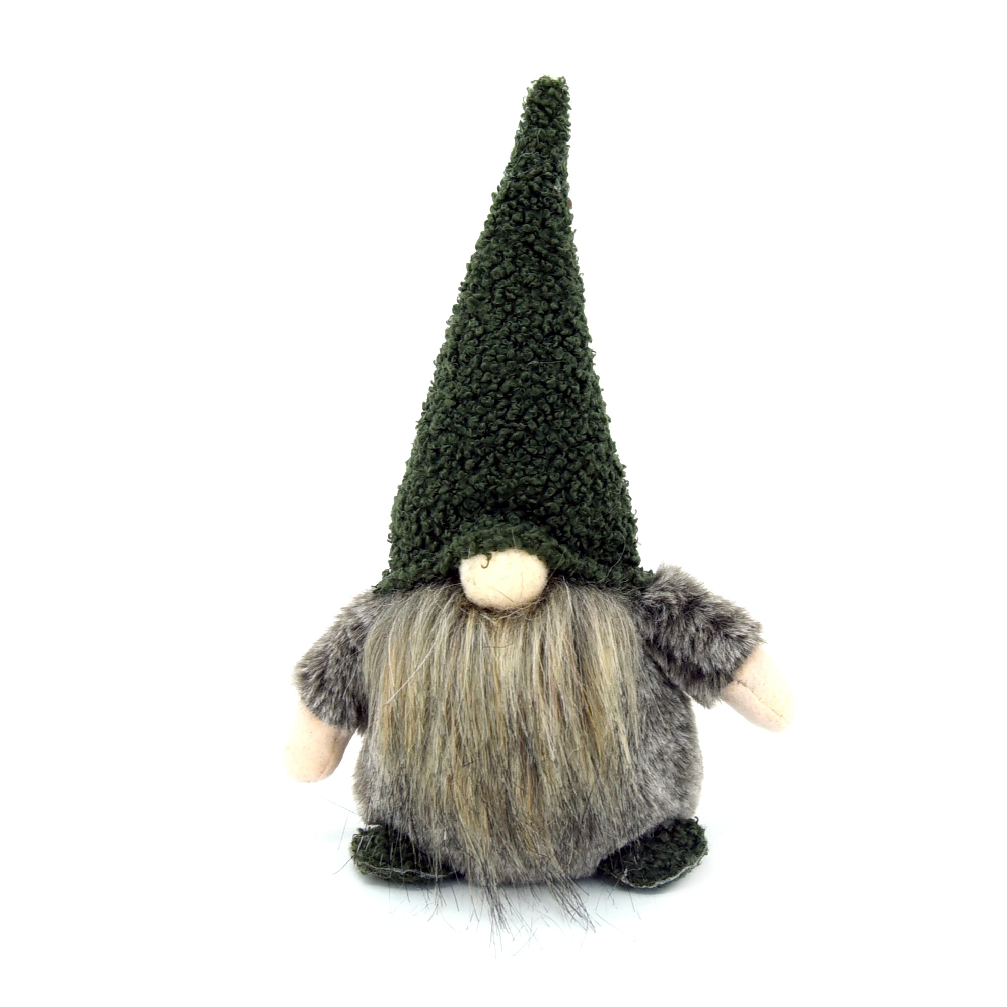 Plush Gnome Sitting - Dk Green/Brown