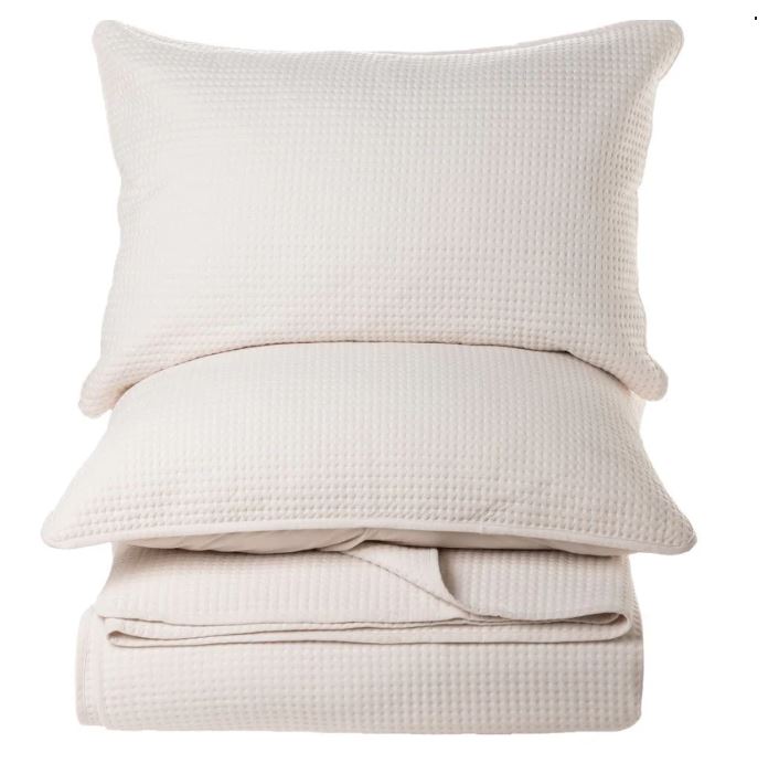 Atelier Cream Double/Queen Quilt Set - 3 Pc