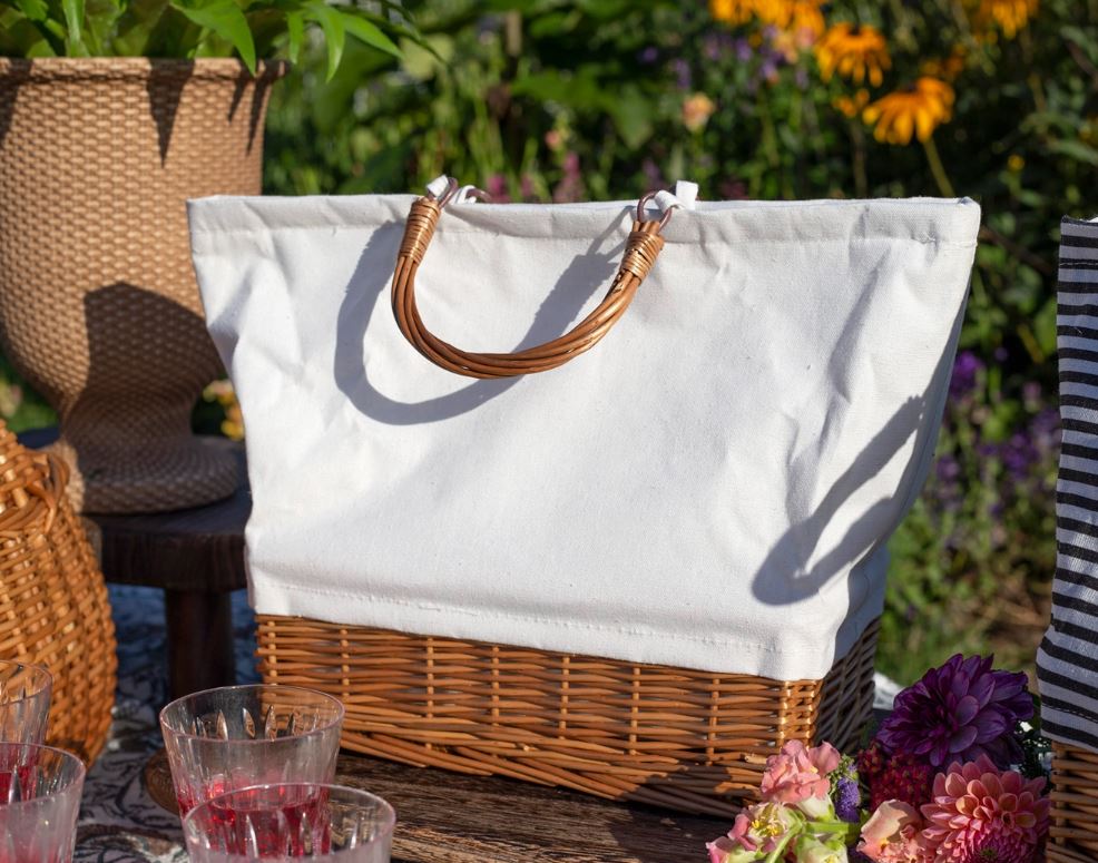 Willow and Fabric Cooler Bag