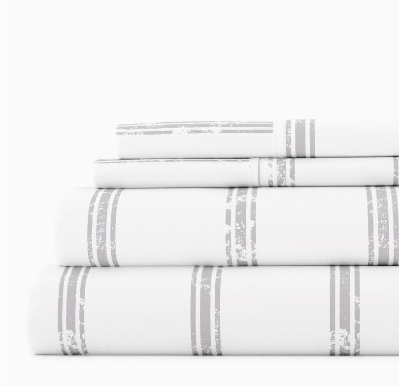 Distressed Line Pattern  - 4 Piece Sheet Set