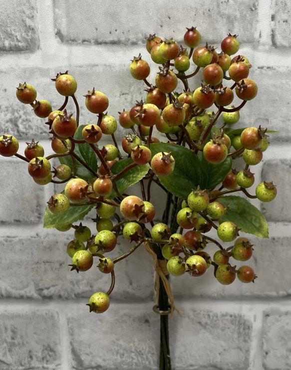 11" Green Fall Berry Bundle w/ 5 Stems