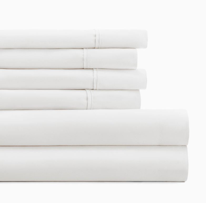 6 PC SHEET SET HOME COLLECTION LUXURY ULTRA SOFT - WHITE