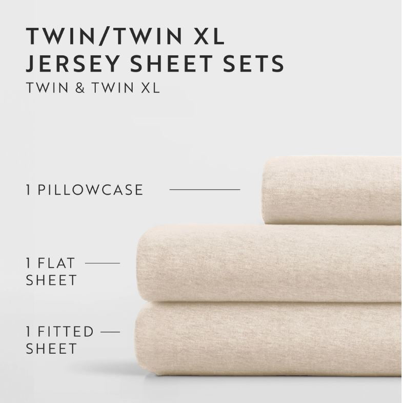 4 PC COTTON JERSEY KNIT SHEET SET