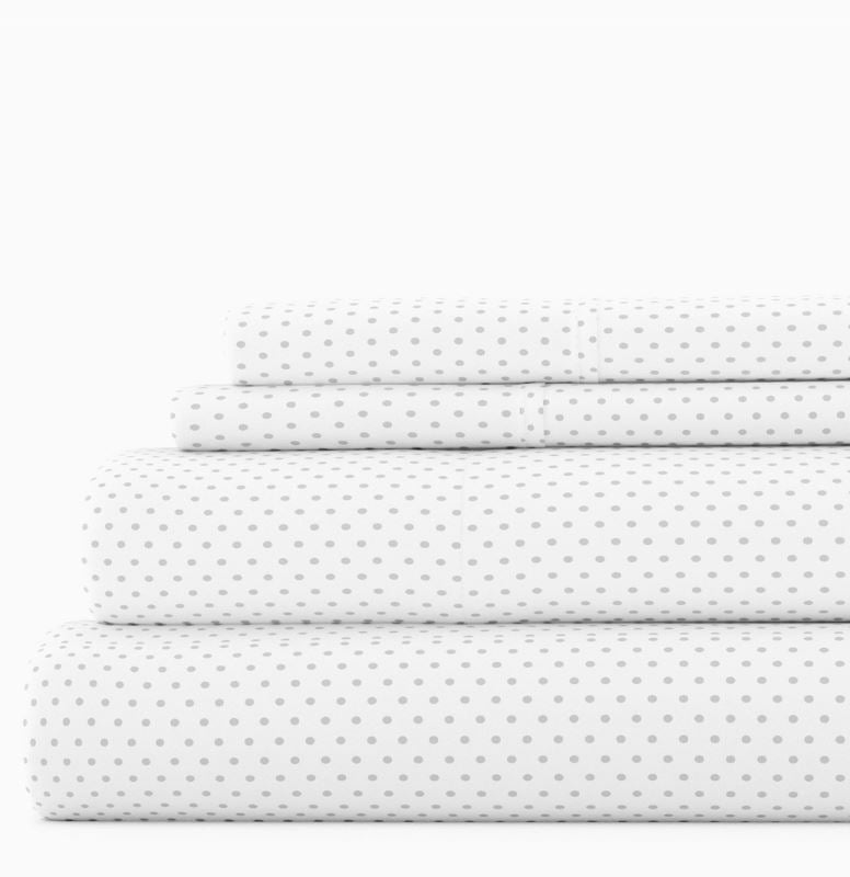 4 PC STIPPLED PATTERN SHEET SET LIGHT GREY