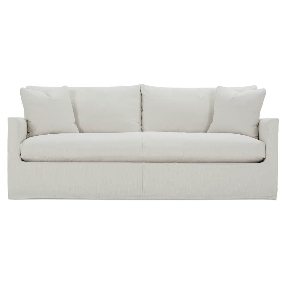 LILAH SLIPCOVER SOFA BENCH BONE WHITE L 89" x W 40" x H 38"