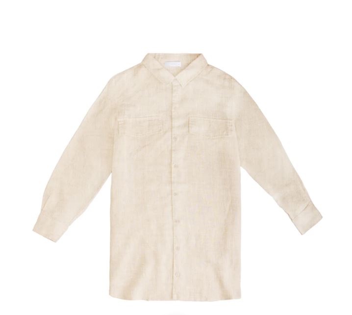 Linen Dress Shirt with Pockets