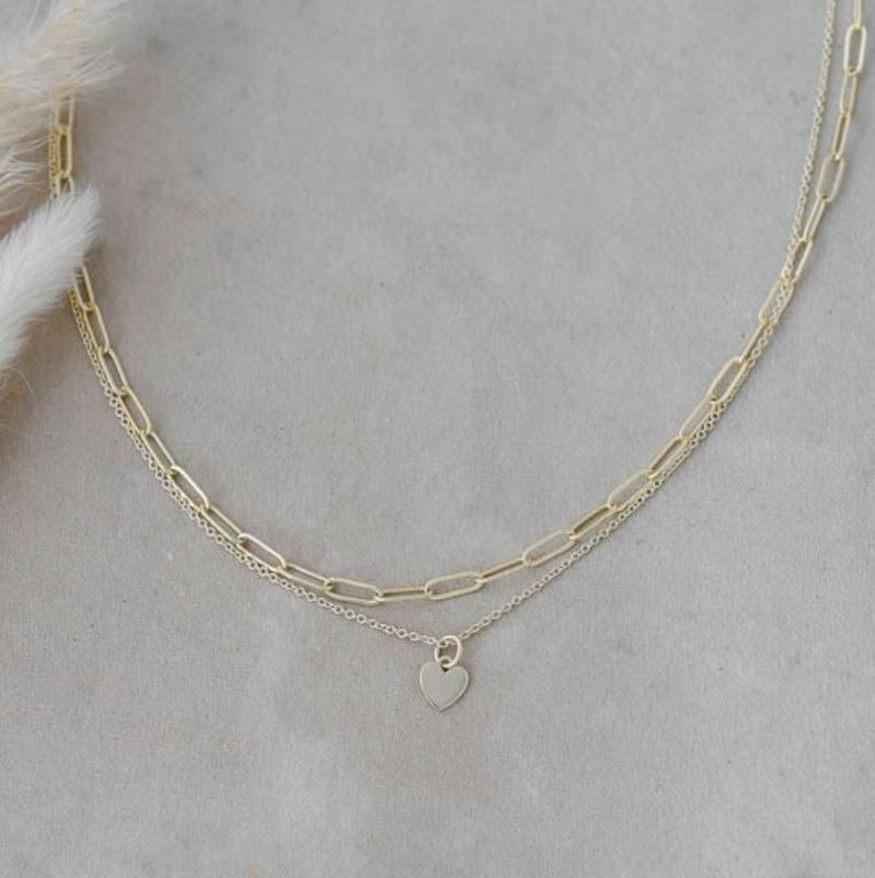 Paper Clip Heart Necklace