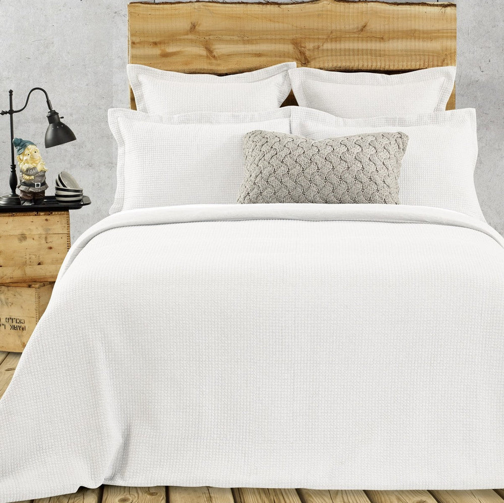 Rustic White Double/Queen Quilted Duvet Cover