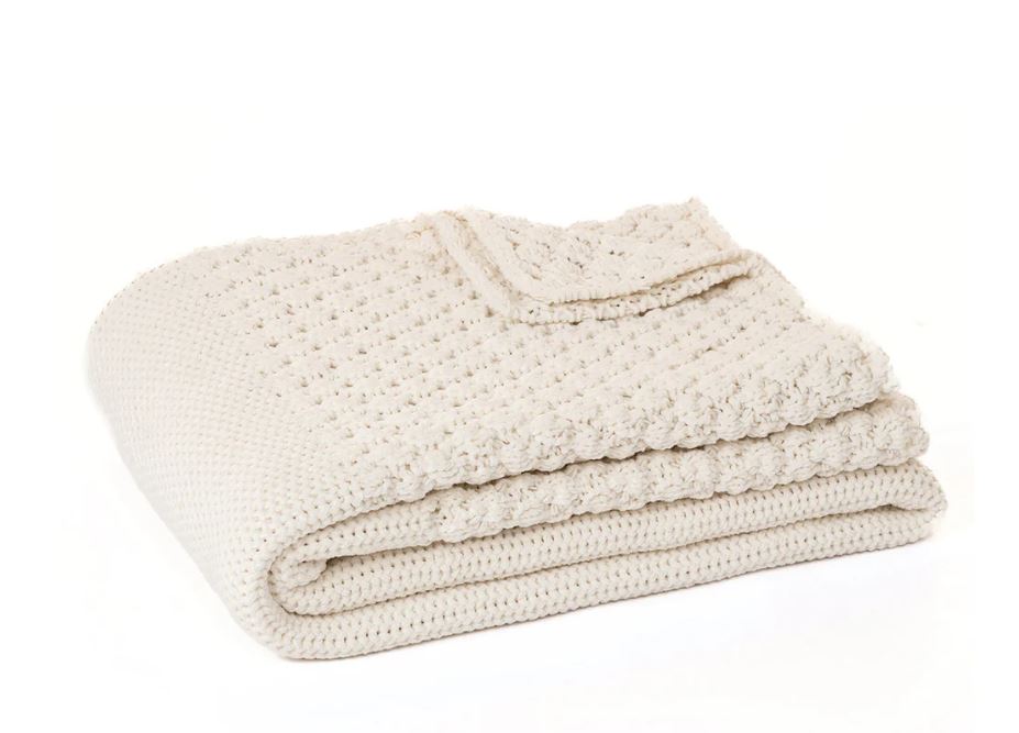 Basket Chenille Ivory Throw 50 x 60