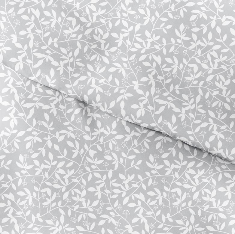 3 PC VINE TREILLIS PRINT DUVET SET GREY