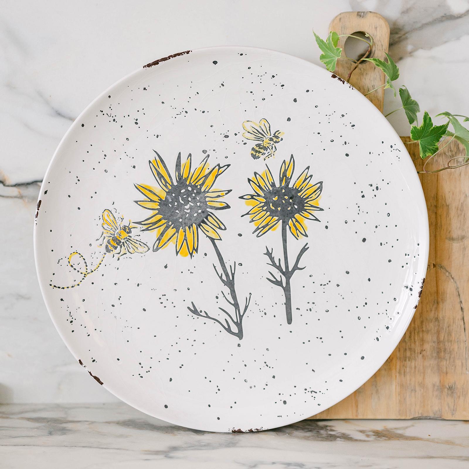 Large Serving Plate - Sunflower